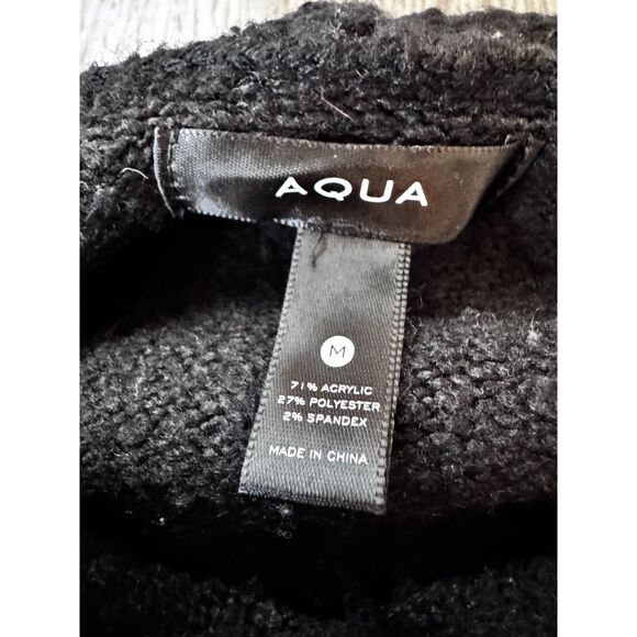 Aqua Black Hooded Sweatshirt with Rhinestone Embellished Sleeves Size Medium - Picture 6 of 6